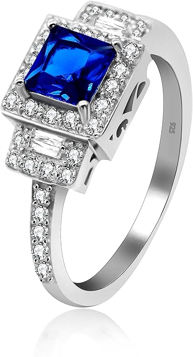 女孩时尚仿蓝宝石诞生石戒指 jz102